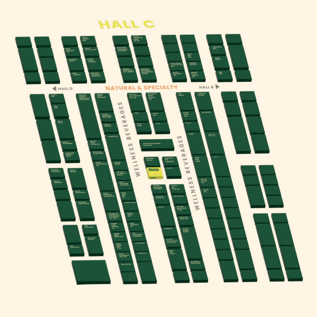 Hall C floor map - Find SLOW at booth 2982